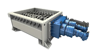 مفرمة المواد الصلبة ذات عمودين مزدوجين