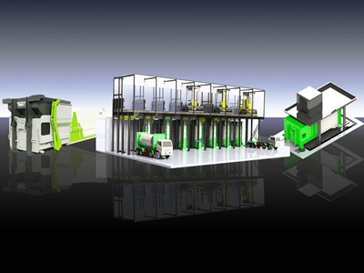 مكبس محطة نقل النفايات الذكي