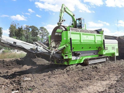 غربال تروميل متنقل (منخل تروميل)