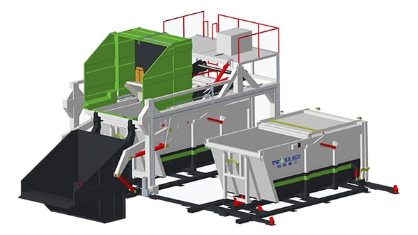 محطة كبس النفايات ذات آلية رفع