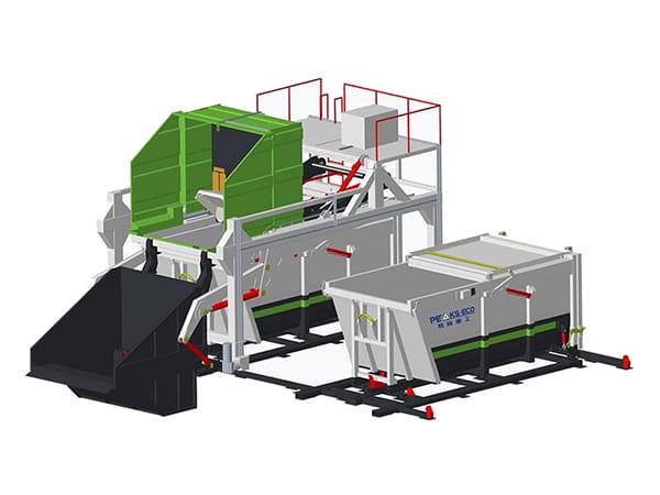 محطة كبس النفايات ذات آلية رفع 