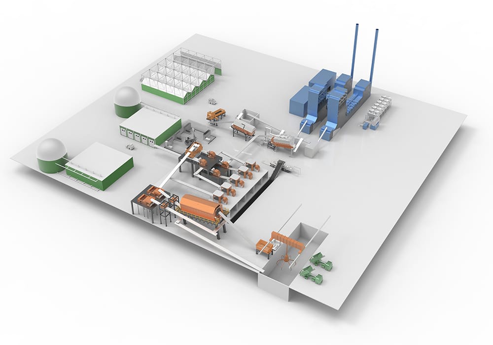 نظام شامل لمعالجة وإعادة تدوير النفايات
