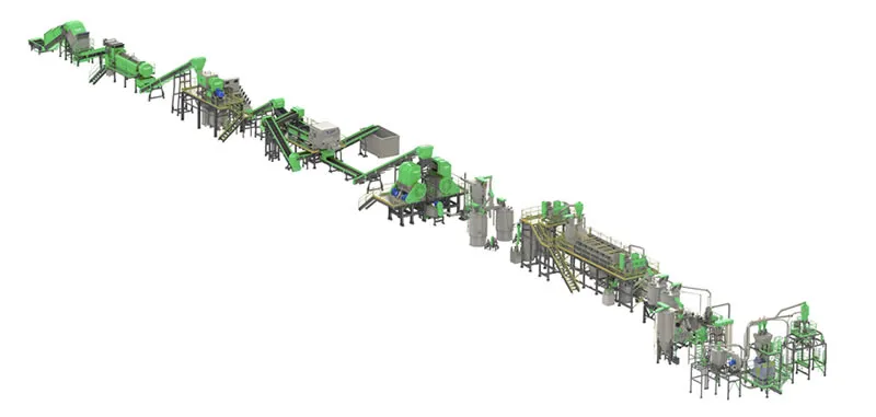 خط غسيل عبوات وأفلام PET