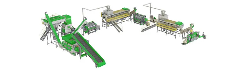 خط غسيل وإعادة تدوير الأفلام والبلاستيك الصلب